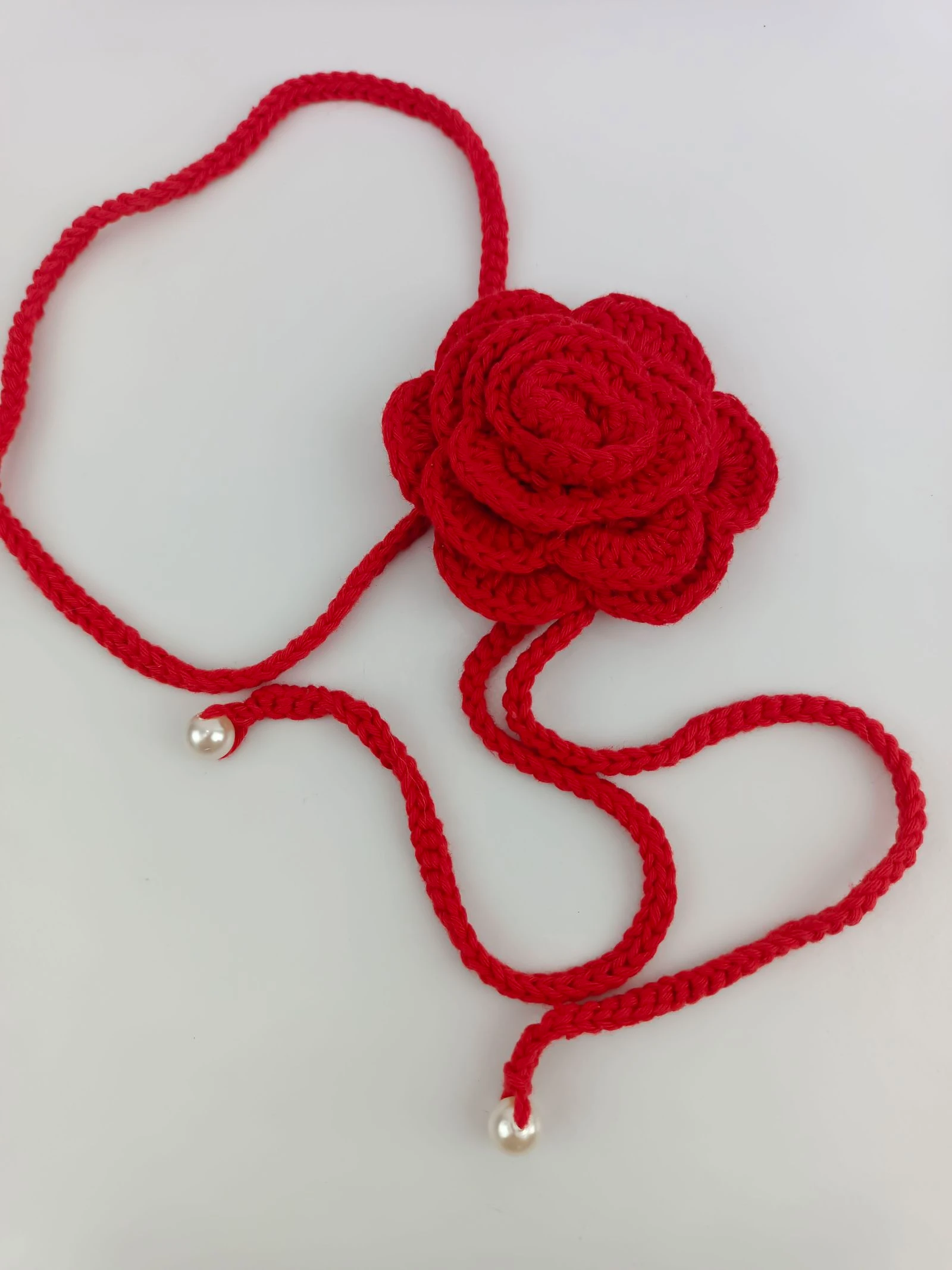 Colar gargantilha ajustável com flor de crochê – photo 5